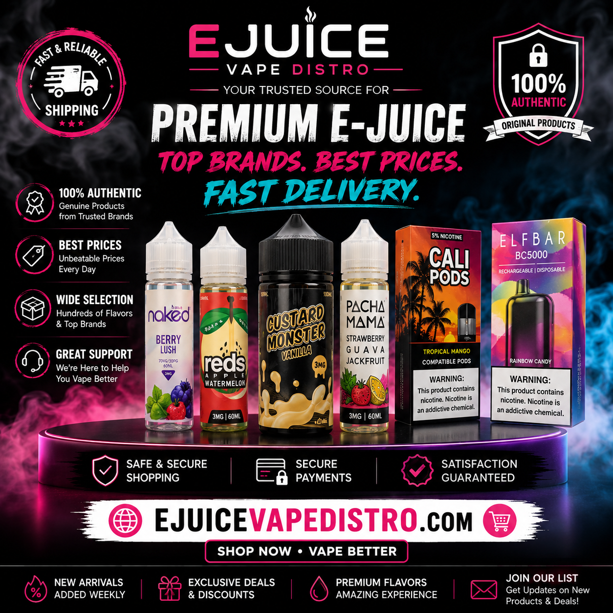 Bam Vapes Deals: Buy Cheap Vape Bundles 2026 | EJV Distro