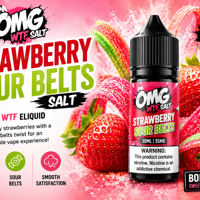 Strawberry Sour Belts Salt By OMG Review