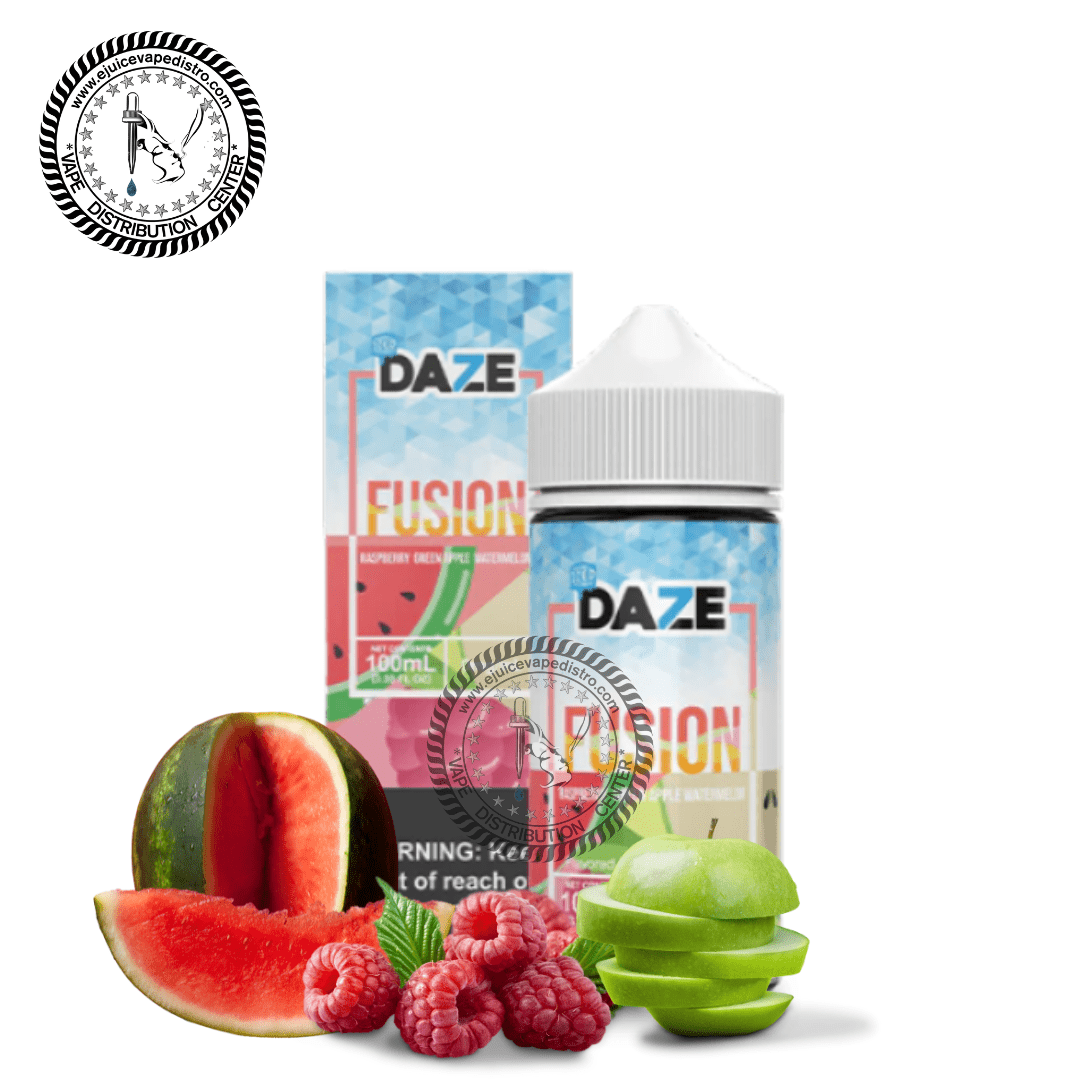 Iced Raspberry Green Apple Watermelon by 7 Daze Fusion Iced 100ML E-Liquid