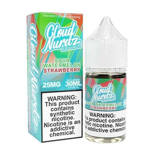Iced Sour Watermelon Strawberry Salt by Cloud Nurdz Iced Salt 30ML E-Liquid