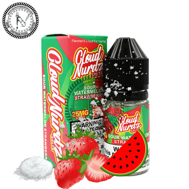 Sour Watermelon Strawberry Salt by Cloud Nurdz Salt 30ML E-Liquid
