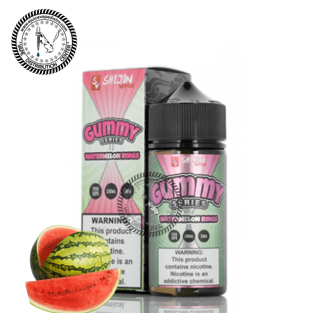 WATERMELON RINGS VAPE JUICE GUMMY SERIES BY SHIJIN VAPOR - 100ML EJV Distro WATERMELON RINGS VAPE JUICE GUMMY SERIES BY SHIJIN VAPOR - 100ML EJV Distro