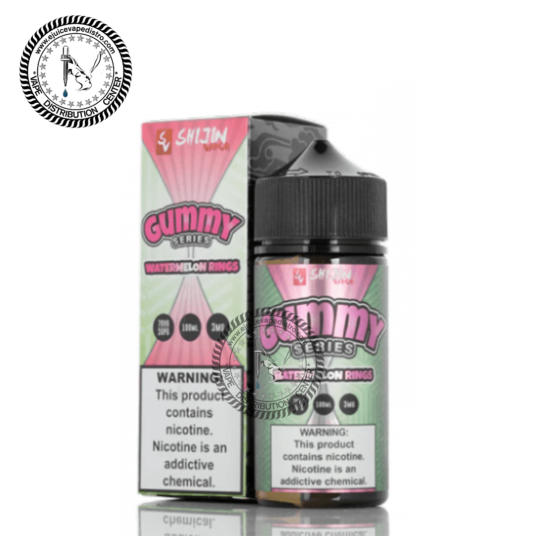 WATERMELON RINGS VAPE JUICE GUMMY SERIES BY SHIJIN VAPOR - 100ML EJV Distro WATERMELON RINGS VAPE JUICE GUMMY SERIES BY SHIJIN VAPOR - 100ML EJV Distro