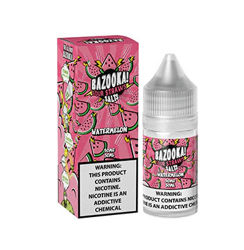 Watermelon Sour Candy Salt By Bazooka Sour Straws Salt 30ML E-Liquid