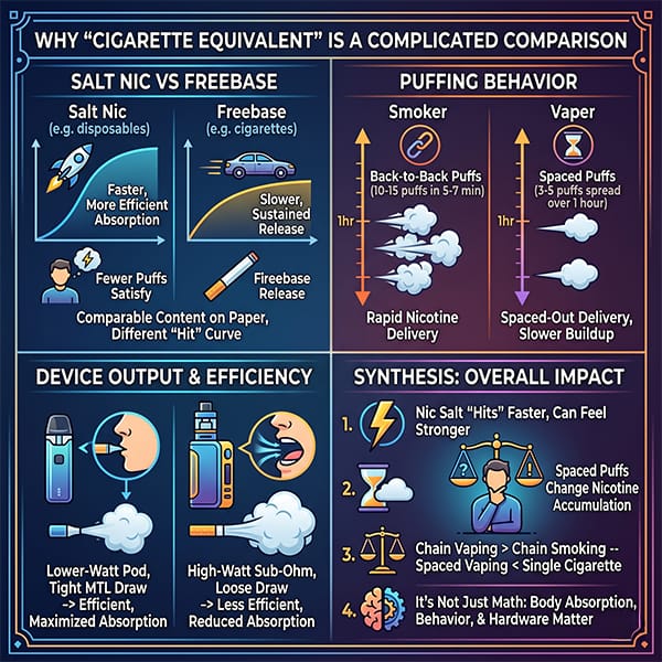 Cigarette Equivalent Comparison Complication Infographic