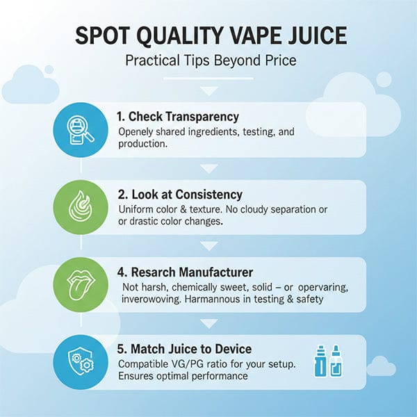 How to Spot Quality Vape Juice Infographic