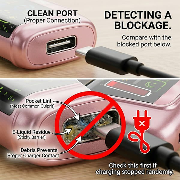 RAZ RX 50K Dirty or Blocked Charging Port
