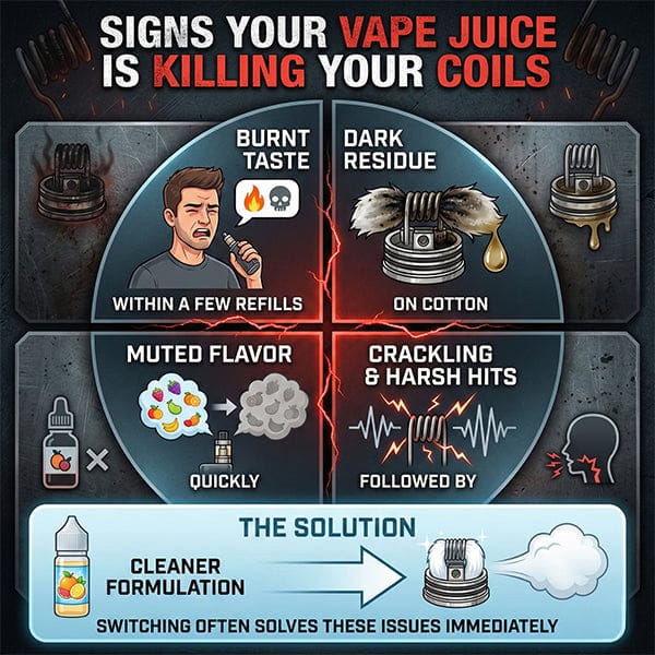 Signs Your Vape Juice Is Killing Your Coils Infographic