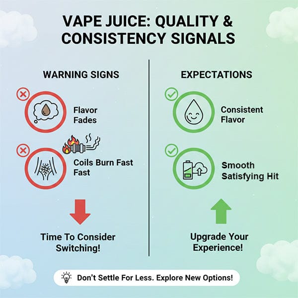 Vape Quality and Consistency Signals Infographic