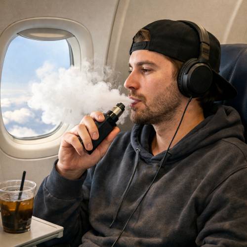 Vaping on a plain
