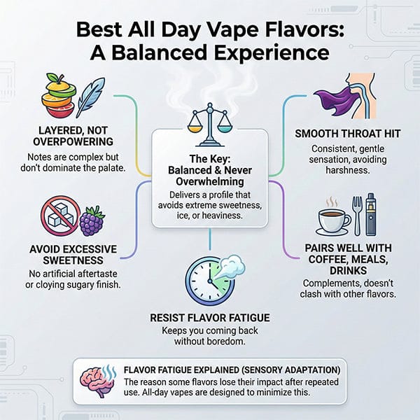 What Are Best All Day Vape Flavors Infographic