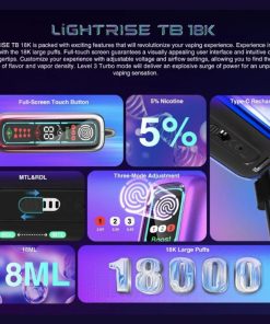 Lost Vape Lightrise TB 18K Disposable Vape 18000 Puffs - Image 3