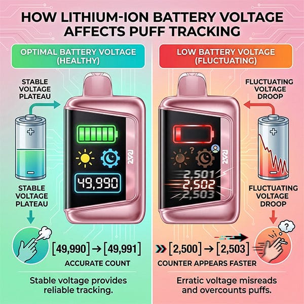 how lithium-ion battery voltage affects puff tracking