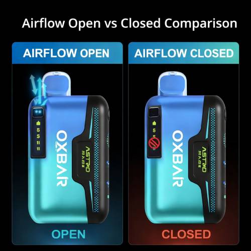 Comparison of tight vs open airflow on a disposable vape