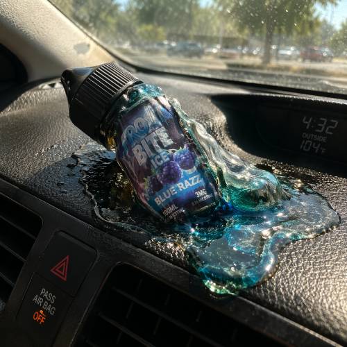 vape jucie bottle melting in a Hot Car