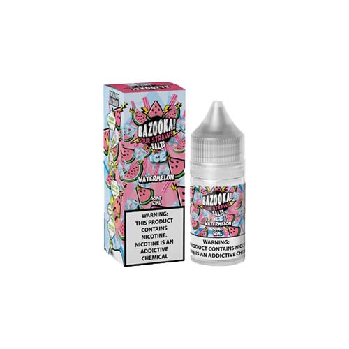 Watermelon Ice Sour Candy Salt by Bazooka Sour Straws Ice Salt 30ML